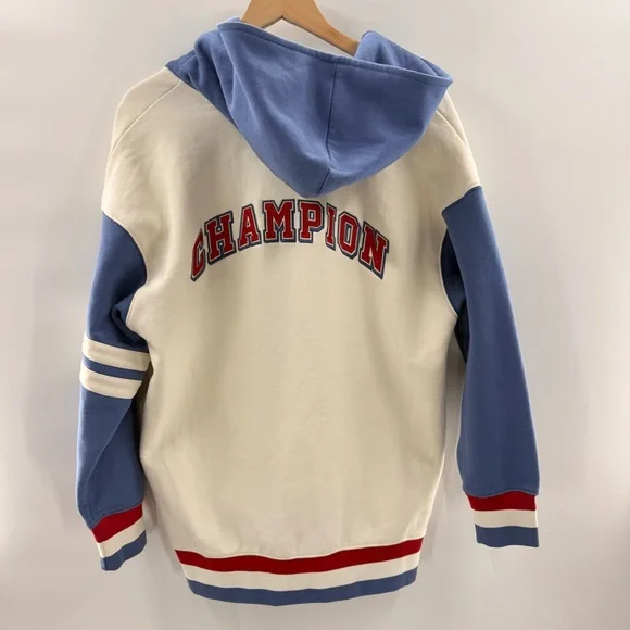 NWT Champion Women's Gold Medal Olympic Hooded Cardigan Sweatshirt Cream Size XL - Picture 13 of 16